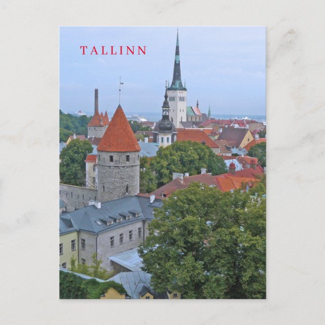 Tallinn Old Town towers view postcard (Front)