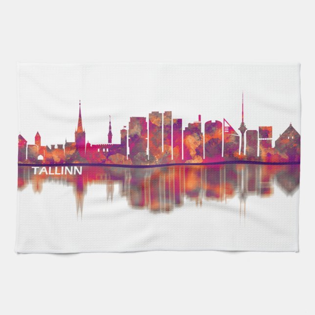 Tallinn Skyline Tea Towel (Horizontal)