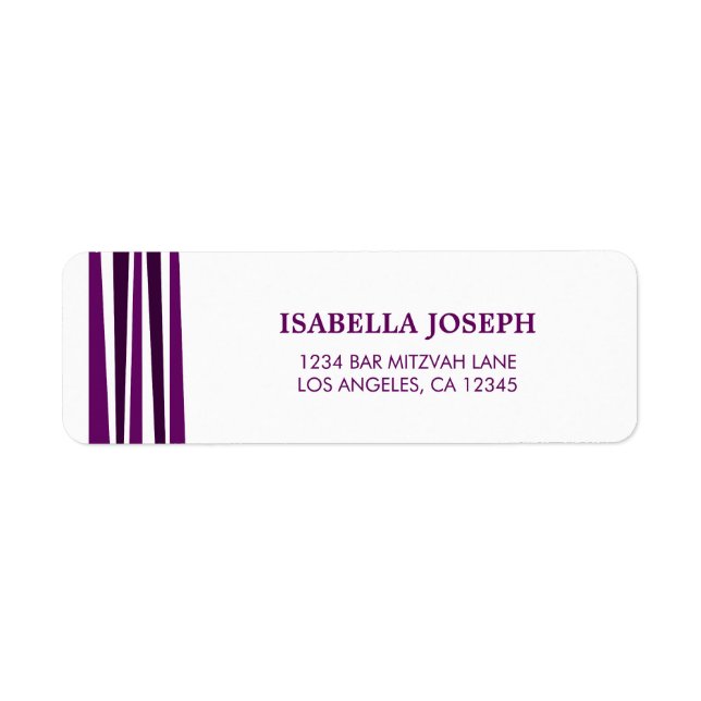 Tallit Bar Mitzvah Return Address Label (Front)