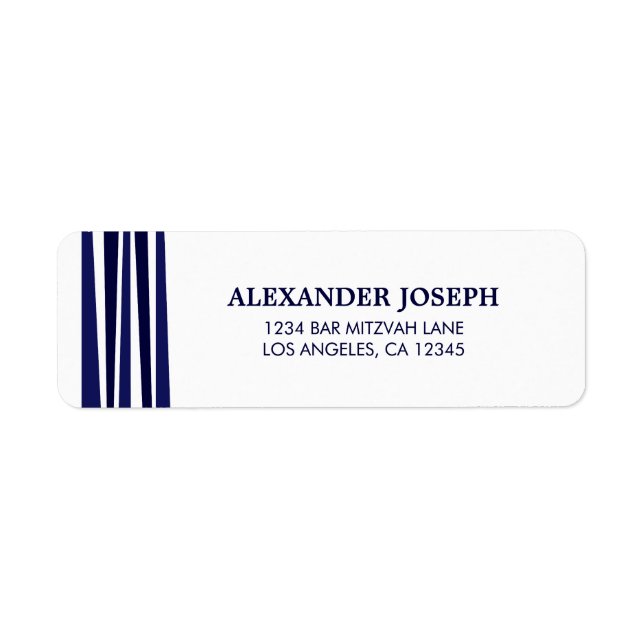 Tallit Bar Mitzvah Return Address Label (Front)