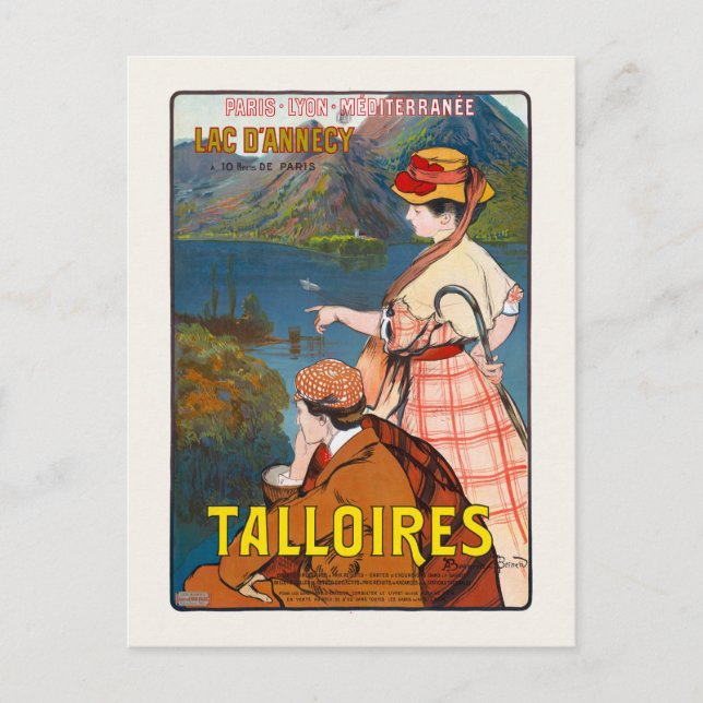 Talloires. Lac D'annecy Vintage Poster 1910 Postcard (Front)