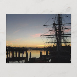 Tallship at Sunrise Postcard