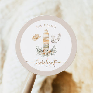 TALLULAH Bohemian Coastal Cowgirl Bachelorette Classic Round Sticker