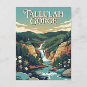 Tallulah Gorge Georgia Waterfall Vintage Poster Postcard