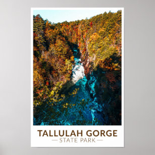 Tallulah Gorge State Park Georgia Watercolor  Poster