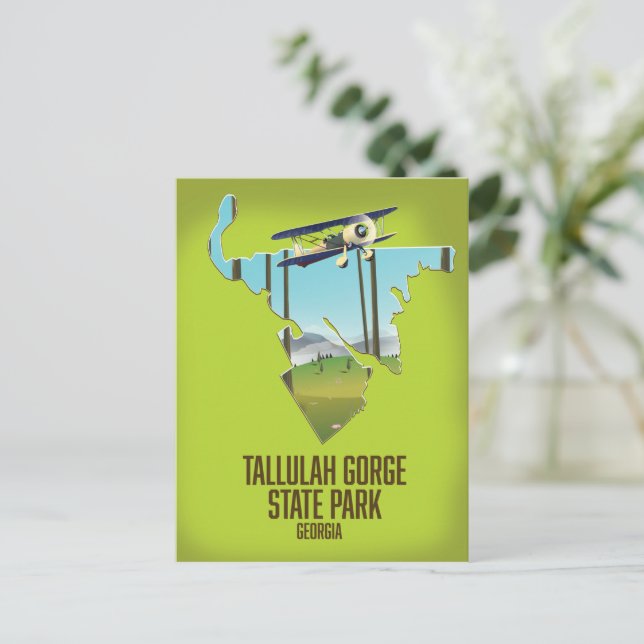 Tallulah Gorge State Park map Postcard (Standing Front)