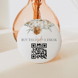 TALLULAH Terracotta Buy the Bride a Drink QR Code 6 Cm Round Badge<br><div class="desc">This bachelorette buy the bride a drink QR code button features terracotta watercolor florals and a fun boho font combo. Easily swap out the QR code with your Venmo, CashApp or any other pay service. These cards are so fun for a bachelorette weekend! To Add QR CODE: 1.Obtain your qr...</div>