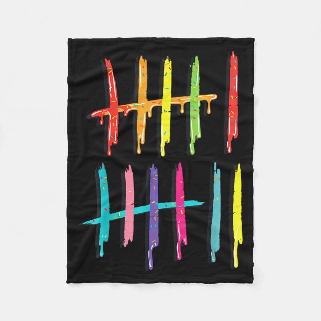 Tally Marks 6 7 Numbers Funny Six Seven 67 Meme Ge Fleece Blanket (Front)