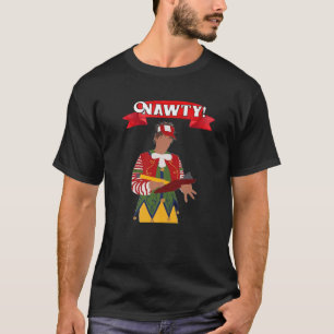 Tally The Elf NAWTY I Knew It on Back Christmas H T-Shirt