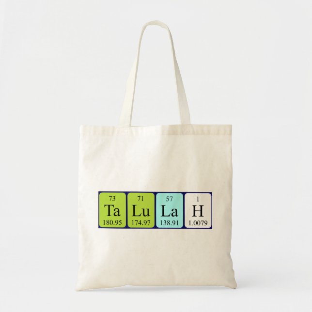 Talulah periodic table name tote bag (Front)
