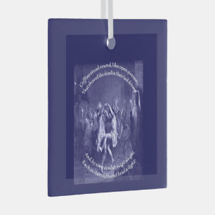 Tam O Shanter Burns Night Quote In Blue Glass Tree Decoration