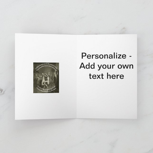 Tam O Shanter Burns Night Quote In Grey Holiday Card (Inside)