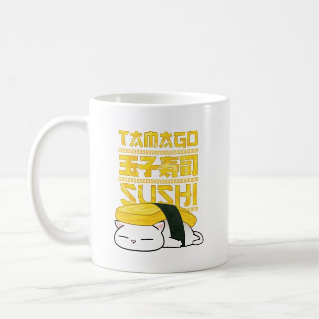 Tamago Sushi Cat Coffee Mug (Left)