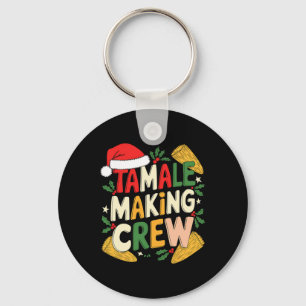 Tamale Making Crew Christmas Cooking Key Ring