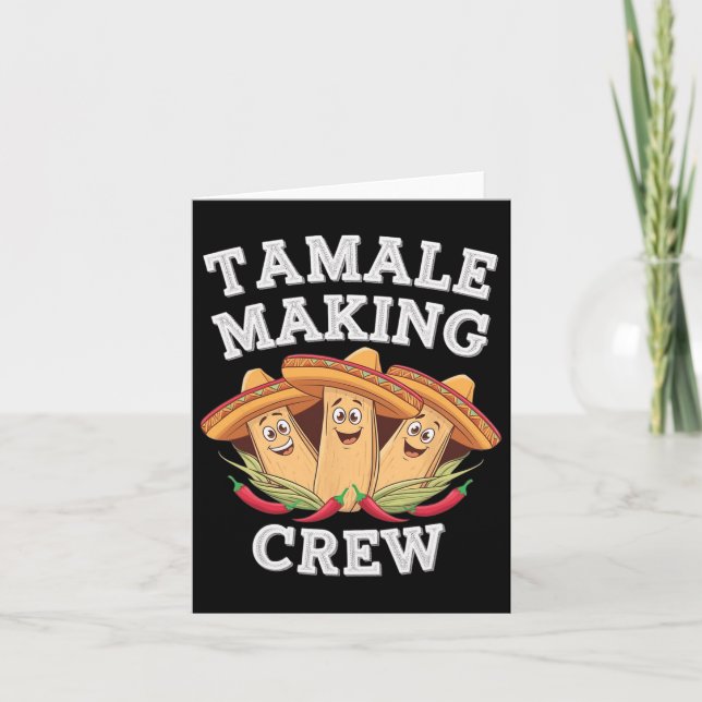 Tamale Making Crew Funny Mexican Christmas Pyjamas Card (Front)