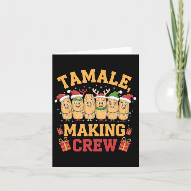 Tamale Making Crew Funny Mexican Christmas Pyjamas Card (Front)