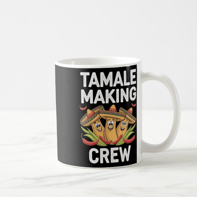 Tamale Making Crew Funny Mexican Christmas Pyjamas Coffee Mug (Right)