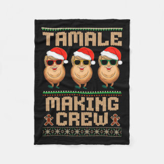 Tamale Making Crew Tamale Season Funny Mexican Chr Fleece Blanket