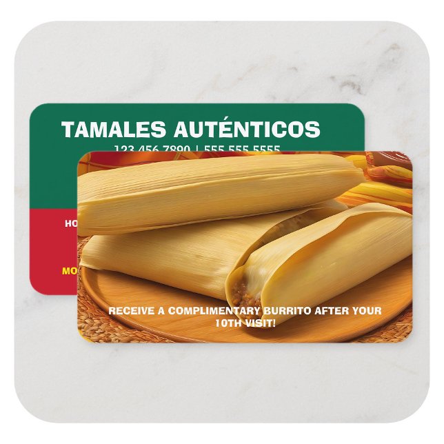 Tamales Loyalty Card (Mexican Tamales Loyalty Visiting Card)