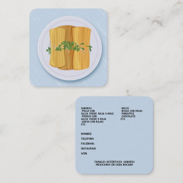 Tamales Square Business Card (Front/Back)