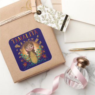 Tamalita Tamal Zia Flowers Tamales Square Sticker