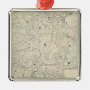 Tamalpais Land and Water Company map Metal Tree Decoration