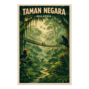 Taman Negara National Park, Malaysia travel Poster