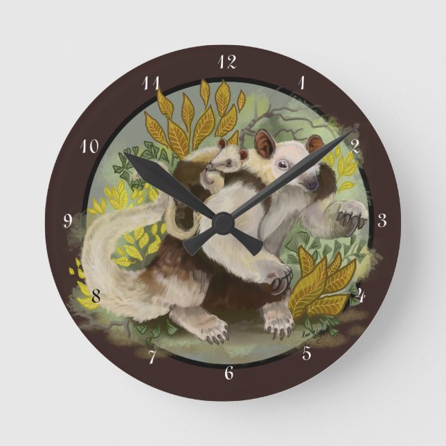 Tamandua Anteater Round Clock (Front)