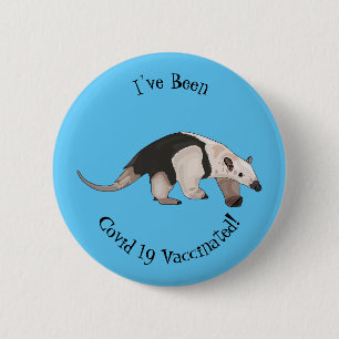 Tamandua cartoon illustration 6 cm round badge