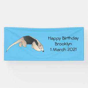 Tamandua cartoon illustration banner