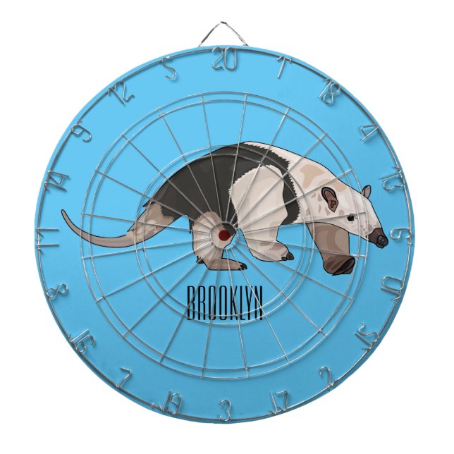 Tamandua cartoon illustration dartboard (Front)
