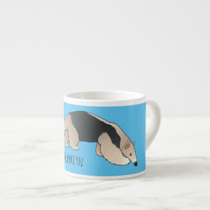Tamandua cartoon illustration espresso cup