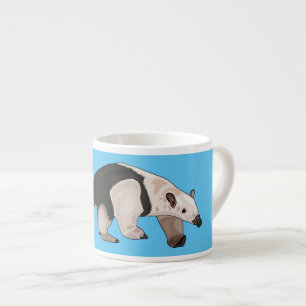 Tamandua cartoon illustration espresso cup