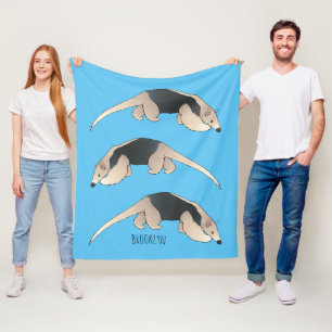Tamandua cartoon illustration fleece blanket