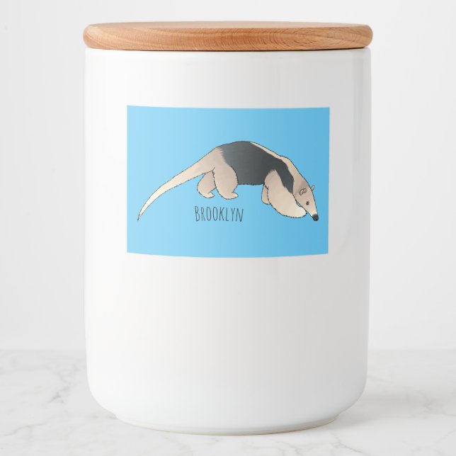 Tamandua cartoon illustration food label (Front)