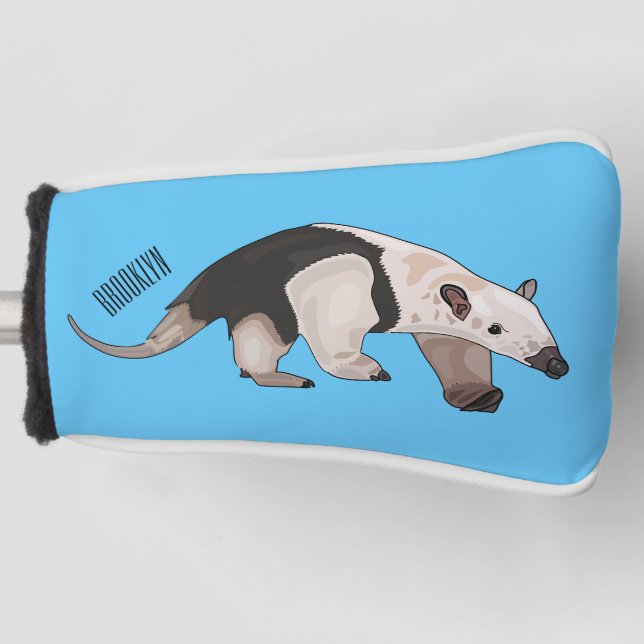 Tamandua cartoon illustration golf head cover (Front)