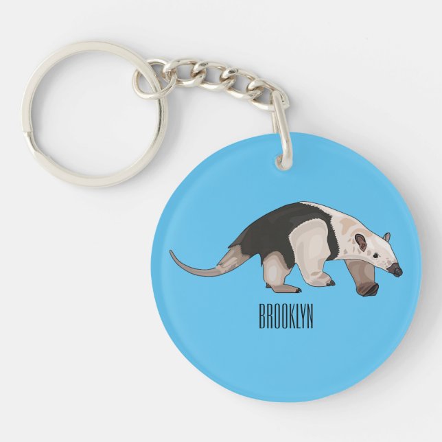 Tamandua cartoon illustration key ring (Front)