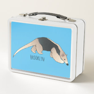 Tamandua cartoon illustration metal lunch box