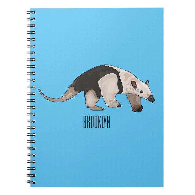 Tamandua cartoon illustration notebook (Front)