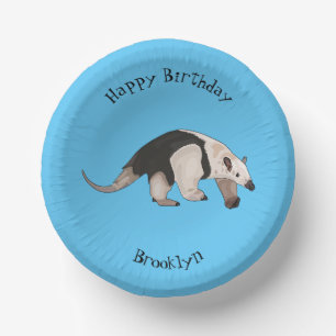 Tamandua cartoon illustration paper plate