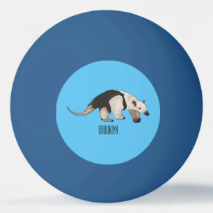 Tamandua cartoon illustration ping pong ball