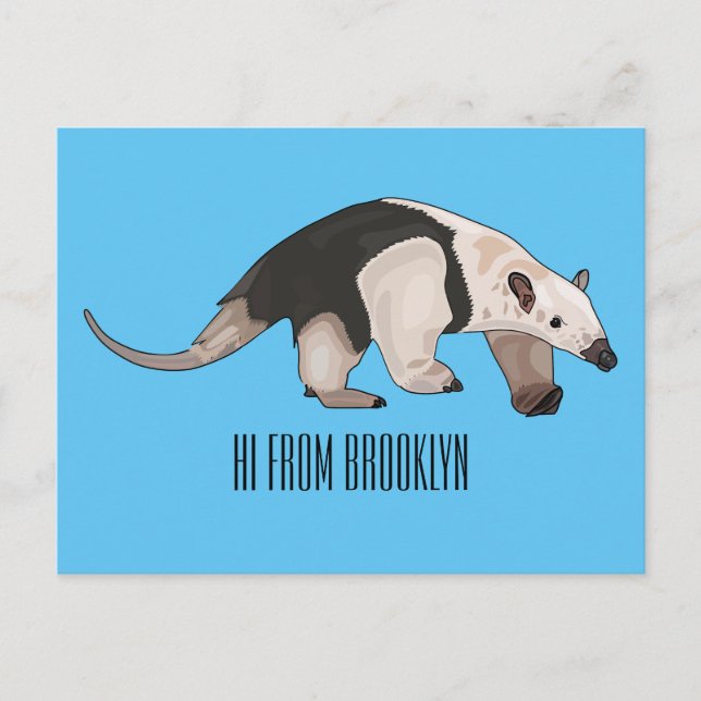 Tamandua cartoon illustration postcard (Front)