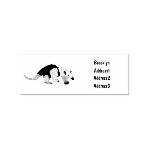 Tamandua cartoon illustration rubber stamp