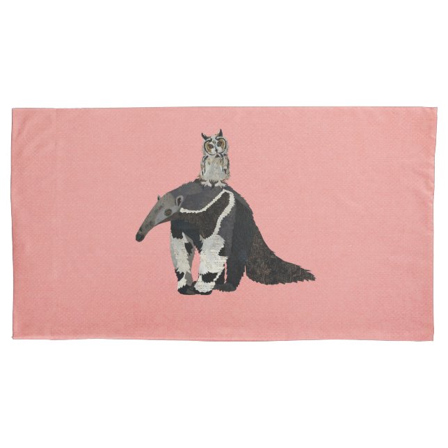  TAMANDUA & OWL PILLOWCASE (Front)