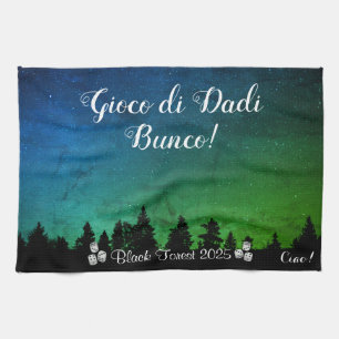 Tamara Green Blue Background Bunco Kitchen Towels