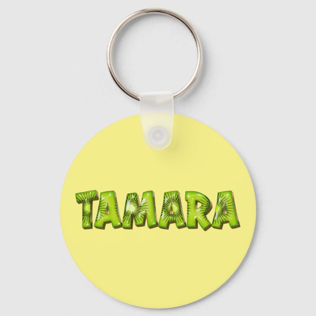Tamara Name Kiwi Design Key Fans Ring (Front)