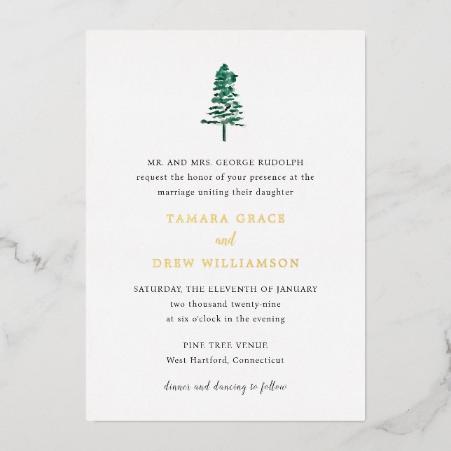 Tamara Pine Tree Modern Wedding (Front)