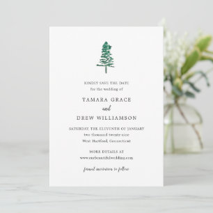Tamara Pine Tree Modern Wedding Save The Date