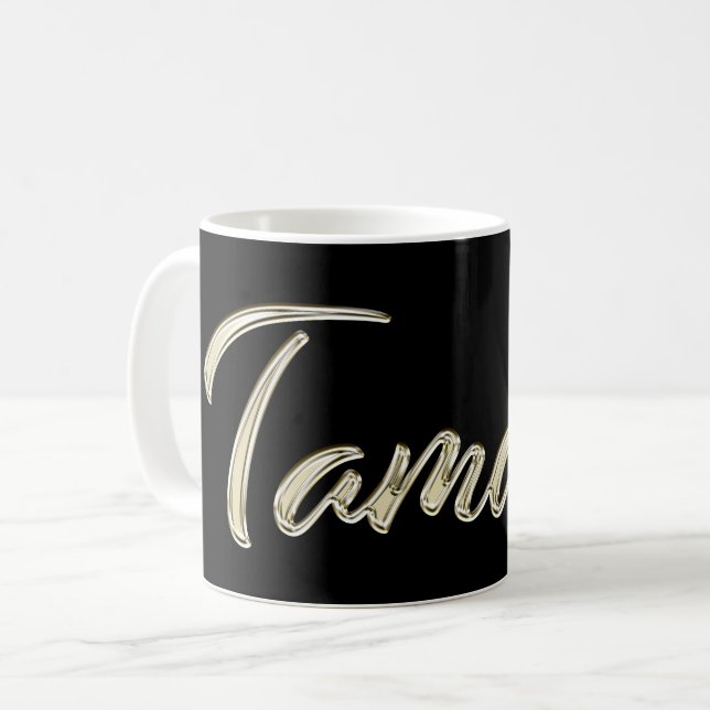 Tamara white Handwriting Tasse Coffee Mug (Front Left)