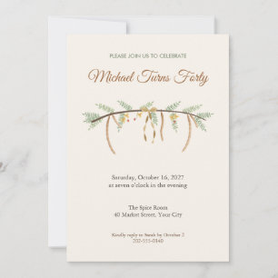 Tamarind Branch Fortieth Birthday Party Invitation